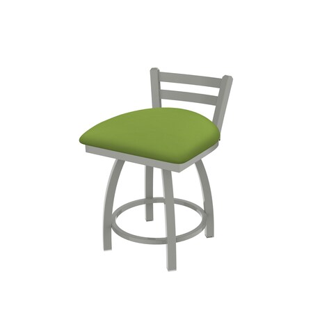 Holland Bar Stool Co 18" Low Back Swivel Vanity Stool, Nickel Finish, Canter Kiwi Green Seat 41118AN009